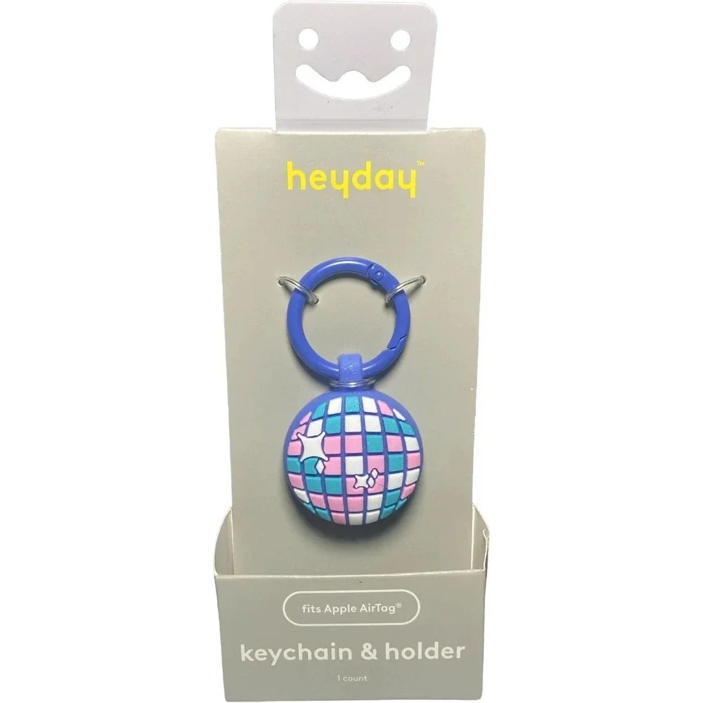 heyday AirTag Holder Disco Ball Silicone Keychain